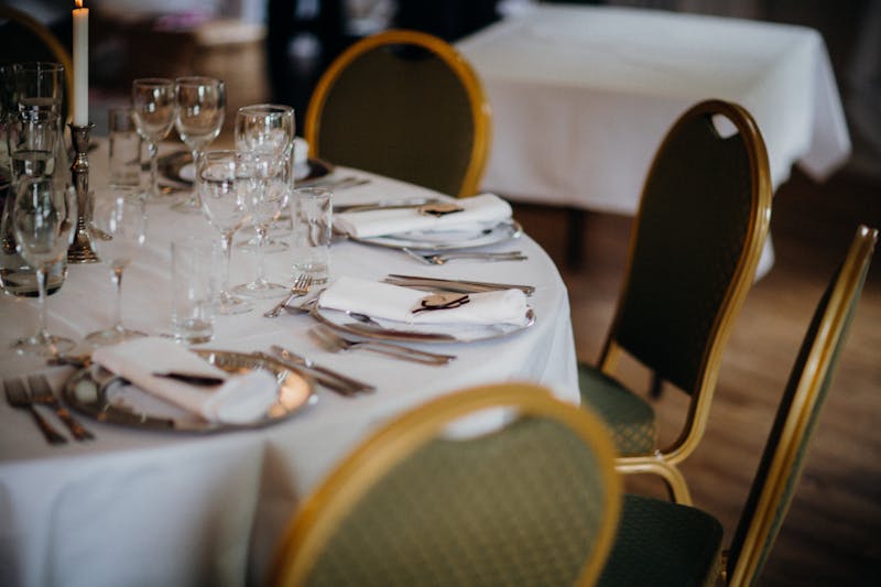 Restaurant atmosphere catering setup